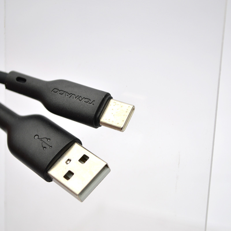 Кабель Tornado TX19 Silicone Cable Type-c 3A 1M Black, фото 3