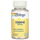 Solaray, йод з йодиду калію, 500 мкг, 30 капсул