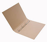 Папка з кільцями картонна, 4 кільця, А4, 25 мм, КРАФТ-покриття, фото 2