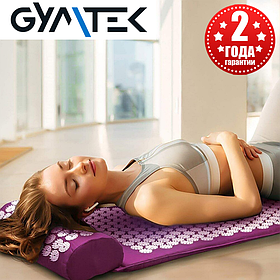 Масажний килимок із валиком Gymtek, 118 х 46,5 х 2, Акупунктурний, фіолетовий