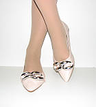 Жіночі бежеві матові туфлі без каблука човники 36 37, фото 4