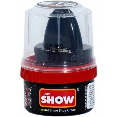 Крем для взуття "SHOW" 50мл чорний з губкою 1/48, фото 1