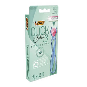 Станок ВІС 3 леза Soleil Click Sensitive (станок + 2 змінні касети)