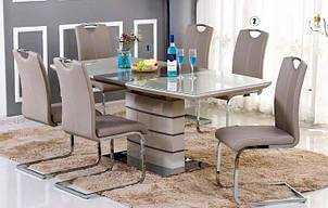 Стіл обідній розкладний Houston Mokko Gloss (Х'юстон) DT-9123-1 Evrodim, колір мокко, фото 1