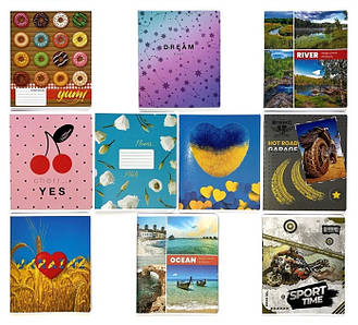 Зошит (36 арк.#) "Тетрада" ГІБРИДНИЙ + Вибірковий УФ-лак ТМ Фемілі Лайн, 20/240