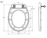 Сидіння для унітаза з планкою, 369х464 мм. "Креплення за осями 15-16 см", фото 8