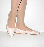 Бежеві матові туфлі човники низький хід 36 37 38 39 40, фото 6