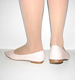 Бежеві матові туфлі човники низький хід 36 37 38 39 40, фото 8