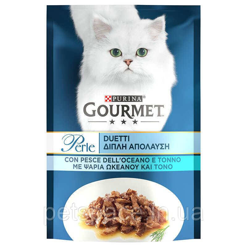 Вологий корм Purina Gourmet Perle (Гурме Перл з лососем та сайдою в підливі) 85г