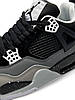 Чоловічі кросівки Nike Air Jordan 4 Retro Fear Pack Grey Black Молодіжні Найк Джордан Ретро чорні з сірим, фото 9