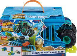 Hot Wheels Monster Trucks набір монстр машини, трек, трамплін в клітці для трюків 1:24 Mega-Wrex HNC29