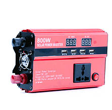 Інвертор перетворювач напруги Power Inverter 800W 12-220V, 4 USB порти, 1 розетка 220V, фото 2