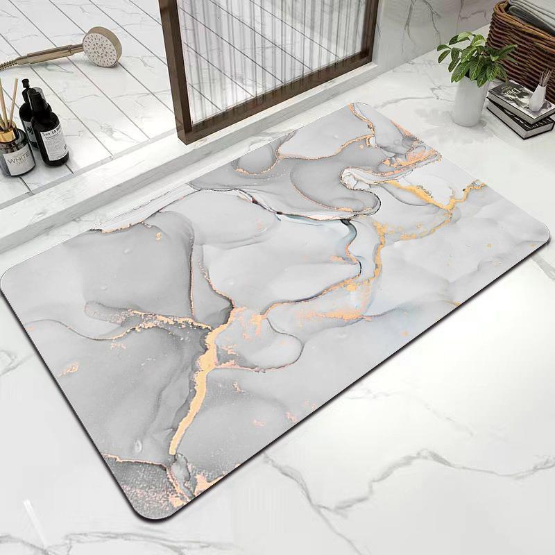 Діатомітовий килимок для ванної вологопоглинаючий 40x60 см світло сірий