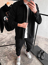 Чоловічий костюм сорочка-штани (чорний) гарний стильний молодіжний комплект оверсайз skot33