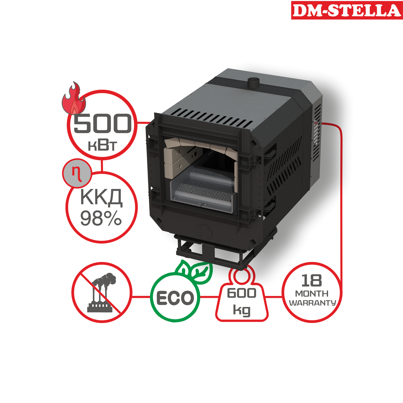 Пеллетна пальник 500 кВт DM-STELLA