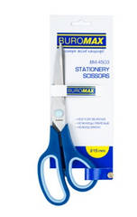 Ножиці, 215 мм, асиметричні ручки, з гумовими вставками BM.4503