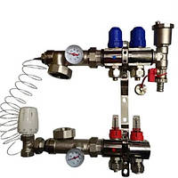 Чехия 2 контура. Коллекторная группа в сборе для системы теплого пола