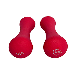 Неопренові фітнес гантелі 2 штуки по 1 кг WCG