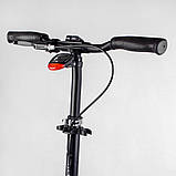 Двоколісний самокат із ручним гальмом Best Scooter 49804 Синій, колеса PU 230/200 мм, з фарою, до 100 кг, фото 5