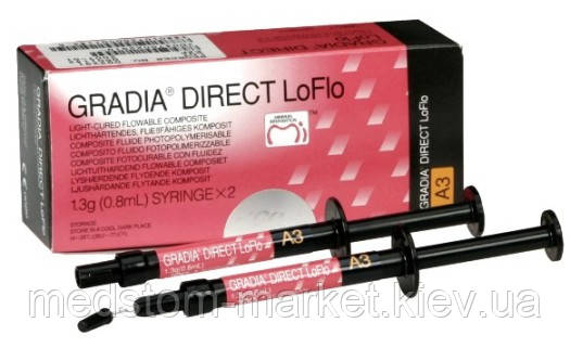 Gradia Direct LoFlo (Градиа Директ ЛоФло), гібридний композит, шприц 1.5 м, GC, Японія, фото 1