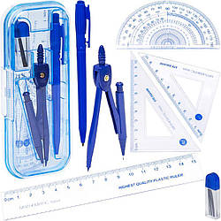 Готовальня 7 предметів, пласт. футляр (3009)