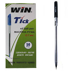 Ручка масляна Win Tick 0,7мм, чорна 1/50