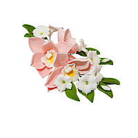 Цукрова прикраса "Гілочка орхідеї №2" рожева L=150