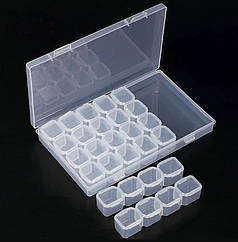 Органайзер для дрібниць прозорий, осередки 28 шт, 17,5х10,5 см