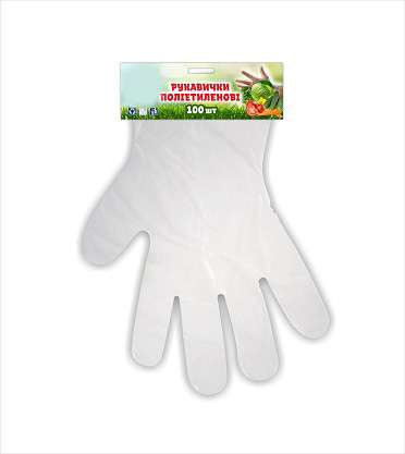 ТМ "Господар" Рукавички поліетиленові (100шт.) 100 шт./яск. УХ18-100-36, фото 1