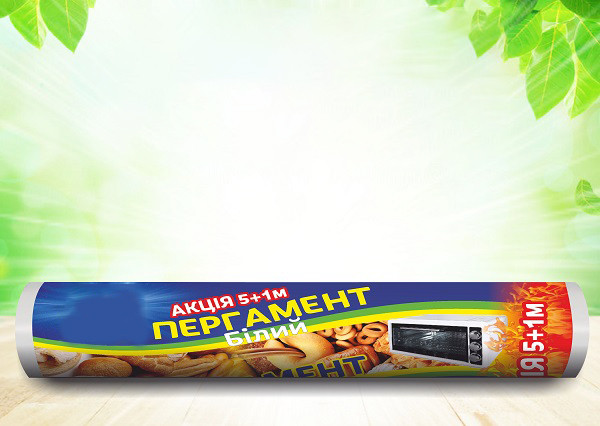 ТМ "84" Пергамент БІЛАЙ (6м*28 см) 55 шт./пач. УБ18-5-34, фото 1