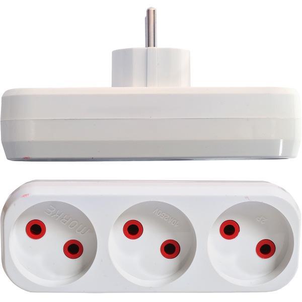 Трійник електричний білий "Morke" 13*4,5*3 см. (M23), фото 1