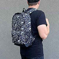 Рюкзак мультибренд міський чоловічий, жіночий, чорний зручний з логотипом Nike з водовідштовхувальної тканини