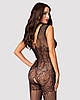 Бодистокінг Obsessive Bodystocking F234 S/M/L, абстрактний малюнок, глибоке декольте, фото 2