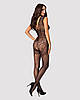 Бодистокінг Obsessive Bodystocking F234 S/M/L, абстрактний малюнок, глибоке декольте, фото 4