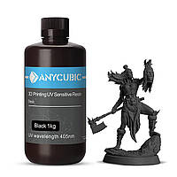 Чорна Фотополімерна смола Anycubic Basic 405nm UV resin 1кг Black