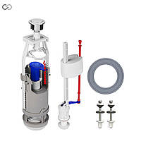 Комплект арматури для зливного бачка з нижньою подачею води, з одним режимом зливання