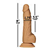 Фалоімітатор ADDICTION Dual Density Silicone Dildo Caramel 8″, присоска, діаметр 4,3 см, віброкуля, довжина 20,3 см, фото 6