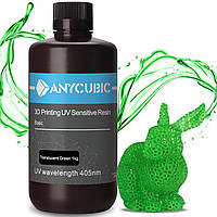 Зелена Фотополімерна смола Anycubic Basic 405nm UV resin 1кг Translucent Green Зелена (напівпрозора)