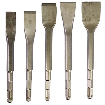 Набір зубил для перфоратора, лопатки для перфоратора 5шт хвостовик 14 мм, форма SDS
