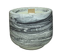 Свеча с ароматом Лаванда Промис-Плюс, Кашпо №7080 черно-белый мрамор