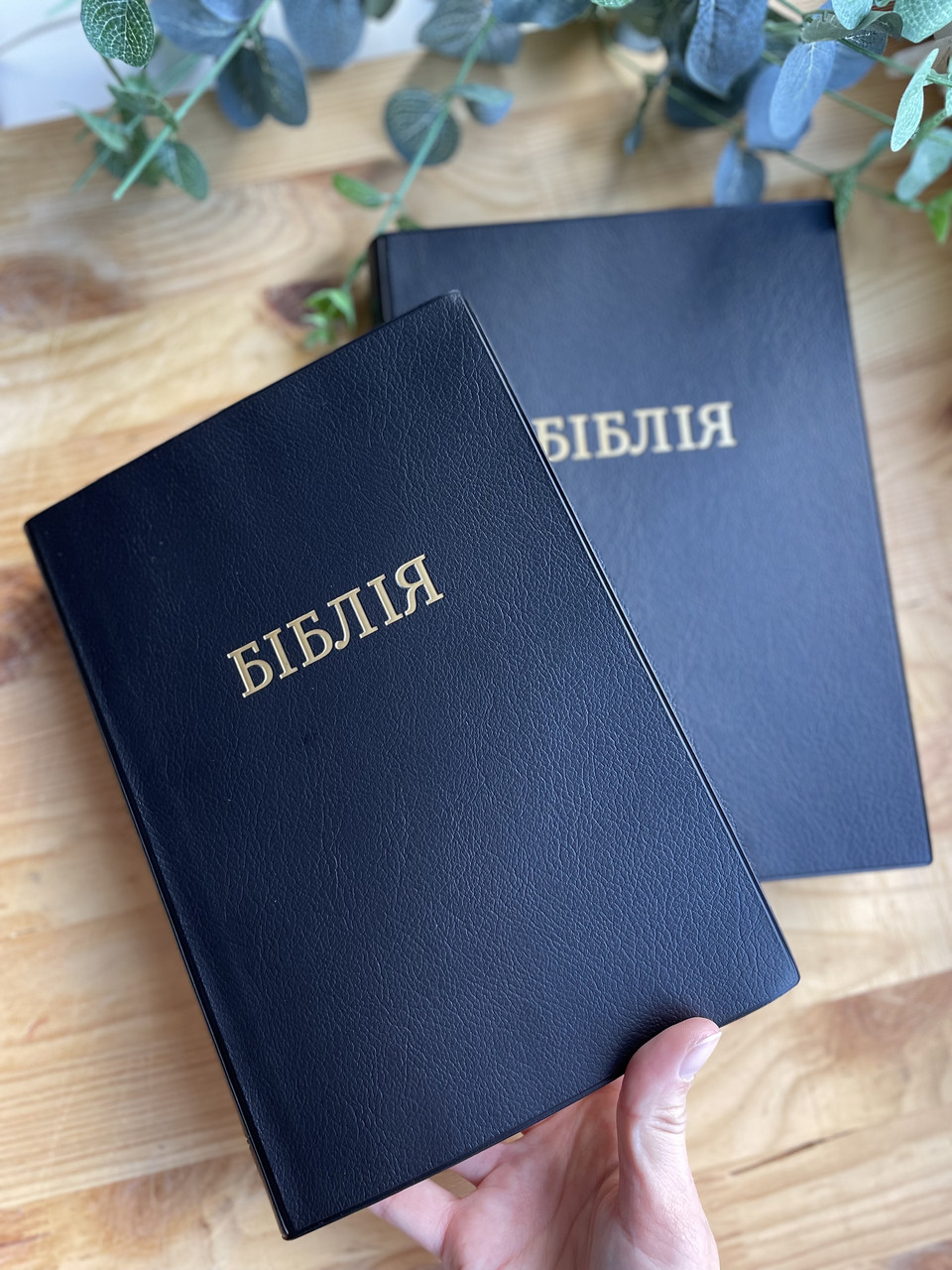 Біблія Сучасний переклад Чорний колір 17х24 Вінілова палітурка Друге видання