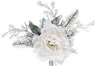 Декоративный искусственный цветок Пион, 14*36см, цвет - слоновая кость