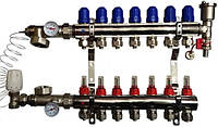 Чехия 7 контуров. Коллекторная группа в сборе для системы теплого пола