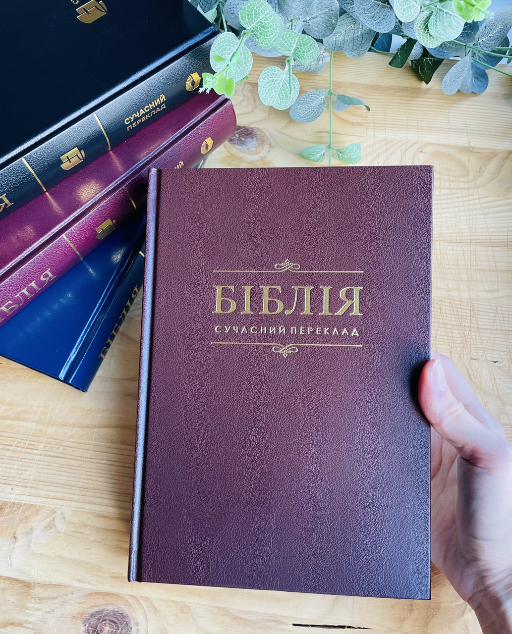 Біблія Сучасний переклад Коричневий колір 17х24 Тверда палітурка Друге видання