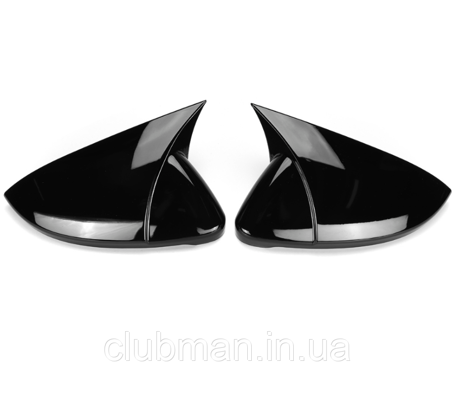 Накладки на дзеркала VW (Фольцваген) Golf MK7, MK7.5, E-GOLF, Touran 2 (5T) Чорний Глянец (стиль GTI)