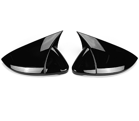 Накладки на дзеркала VW (Фольцваген) Golf MK7, MK7.5, E-GOLF, Touran 2 (5T) Чорний Глянец (стиль GTI)