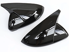 Накладки на дзеркала VW (Фольцваген) Golf MK7, MK7.5, E-GOLF, Touran 2 (5T) Чорний Глянец (стиль GTI), фото 2