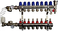 Чехия 8 контуров. Коллекторная группа в сборе для системы теплого пола