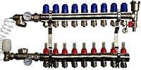 Чехия 9 контуров. Коллекторная группа в сборе для системы теплого пола