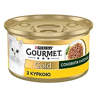 Purina Gourmet Gold Соковита насолода з куркою 85 г вологий корм для котів Пуріна Гурме Голд курка